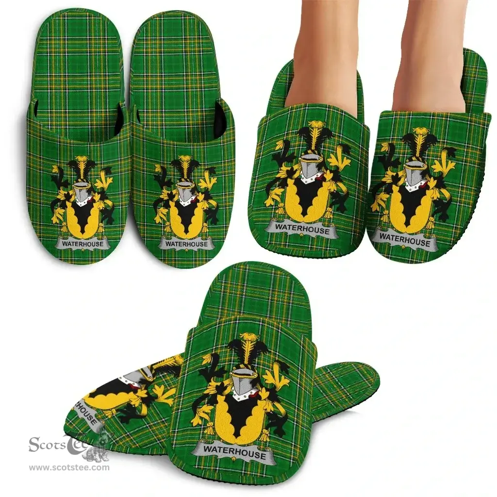 Irish Waterhouse Coat of Arms Family Crest Ireland House Slippers Irish National Tartan Irish County Slippers