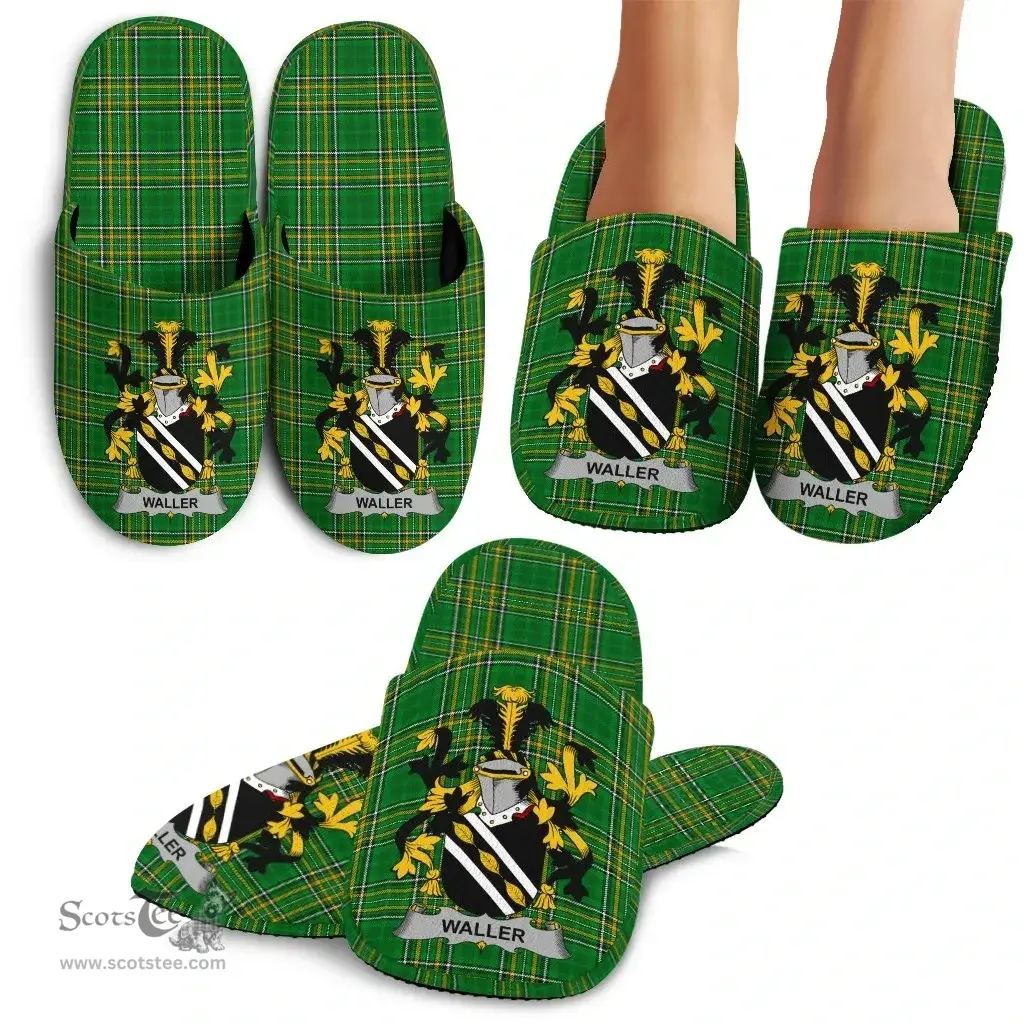 Irish Waller Coat of Arms Family Crest Ireland House Slippers Irish National Tartan Irish County Slippers
