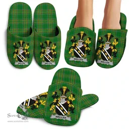 Irish Waller Coat of Arms Family Crest Ireland House Slippers Irish National Tartan Irish County Slippers