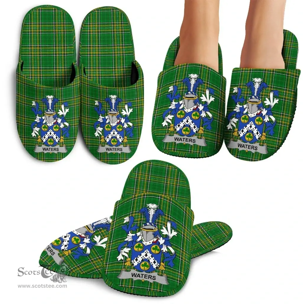 Irish Waters Coat of Arms Family Crest Ireland House Slippers Irish National Tartan Irish County Slippers