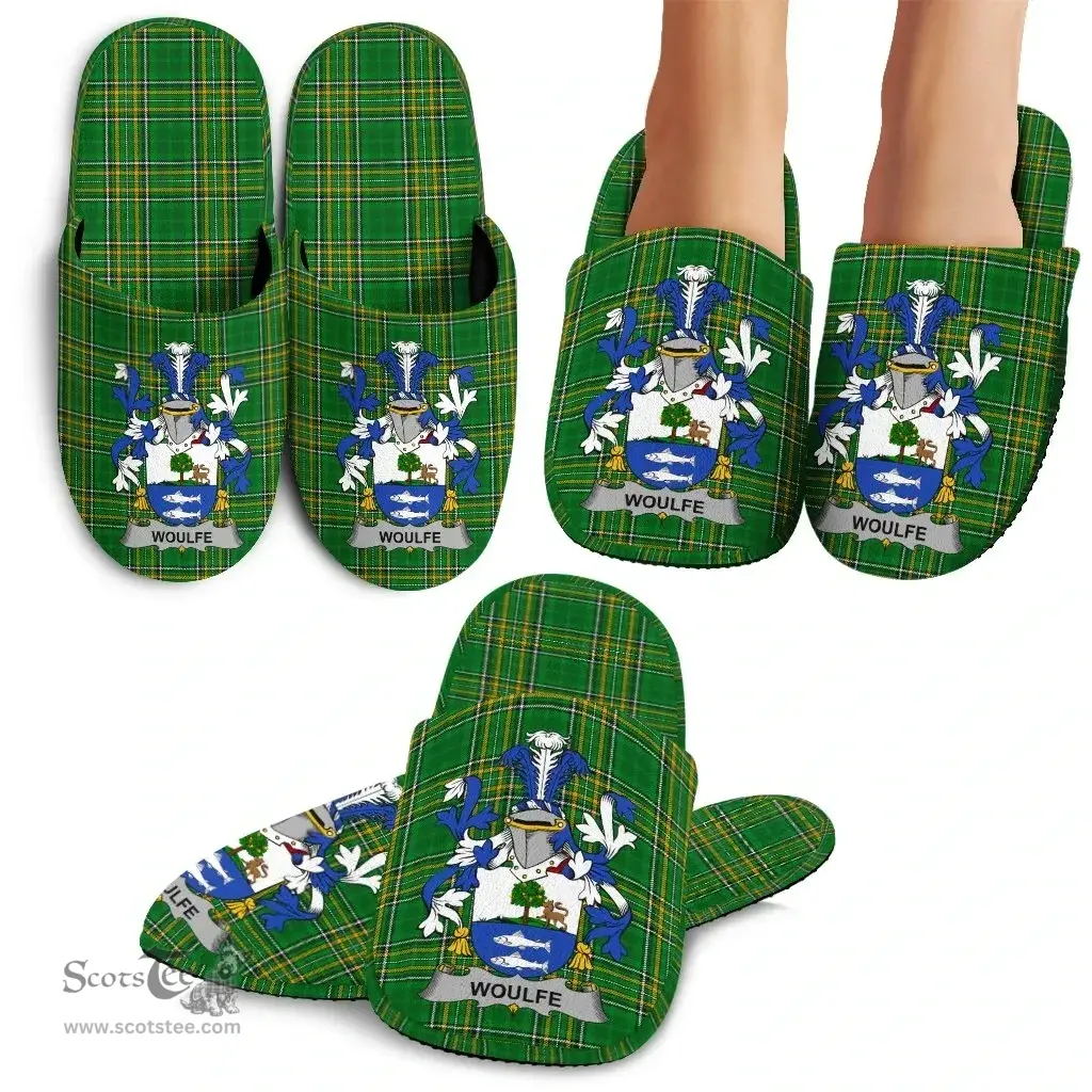 Irish Woulfe Coat of Arms Family Crest Ireland House Slippers Irish National Tartan Irish County Slippers