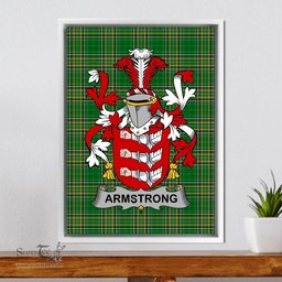 Irish Armstrong Coat of Arms Family Crest Ireland Framed Canvas Print Irish National Tartan