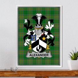 Irish Alexander Coat of Arms Family Crest Ireland Framed Canvas Print Irish National Tartan