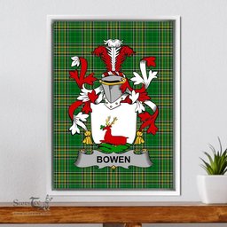 Irish Bowen Coat of Arms Family Crest Ireland Framed Canvas Print Irish National Tartan