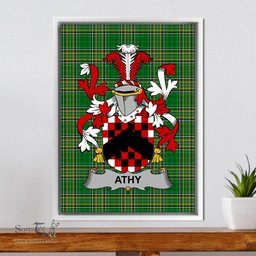 Irish Athy Coat of Arms Family Crest Ireland Framed Canvas Print Irish National Tartan