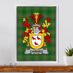 Irish Cairnes Coat of Arms Family Crest Ireland Framed Canvas Print Irish National Tartan