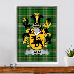 Irish Ewing Coat of Arms Family Crest Ireland Framed Canvas Print Irish National Tartan