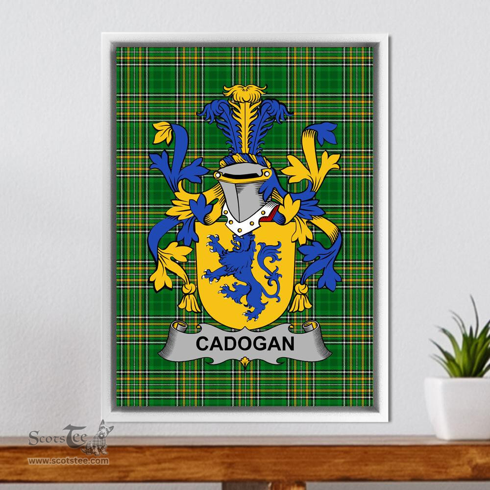 Irish Cadogan Coat of Arms Family Crest Ireland Framed Canvas Print Irish National Tartan