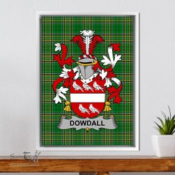 Irish Dowd or O'Dowd Coat of Arms Family Crest Ireland Framed Canvas Print Irish National Tartan