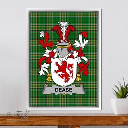 Irish Dease Coat of Arms Family Crest Ireland Framed Canvas Print Irish National Tartan