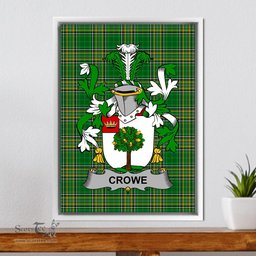 Irish Crowe or McEnchroe Coat of Arms Family Crest Ireland Framed Canvas Print Irish National Tartan