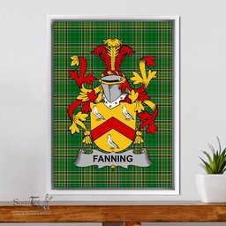 Irish Fanning Coat of Arms Family Crest Ireland Framed Canvas Print Irish National Tartan