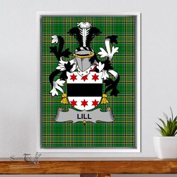 Irish Lill Coat of Arms Family Crest Ireland Framed Canvas Print Irish National Tartan