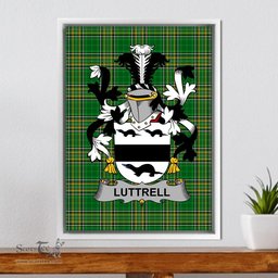 Irish Luttrell Coat of Arms Family Crest Ireland Framed Canvas Print Irish National Tartan