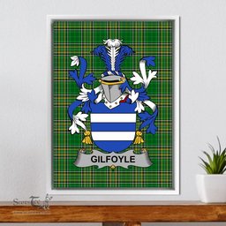 Irish Gilfoyle or McGilfoyle Coat of Arms Family Crest Ireland Framed Canvas Print Irish National Tartan