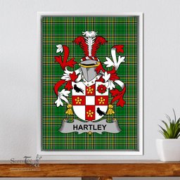 Irish Hartigan or O'Hartagan Coat of Arms Family Crest Ireland Framed Canvas Print Irish National Tartan