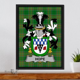 Irish Hope Coat of Arms Family Crest Ireland Framed Canvas Print Irish National Tartan