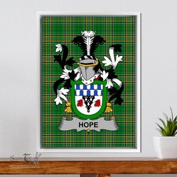 Irish Hope Coat of Arms Family Crest Ireland Framed Canvas Print Irish National Tartan