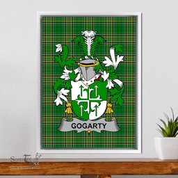 Irish Gogarty Coat of Arms Family Crest Ireland Framed Canvas Print Irish National Tartan