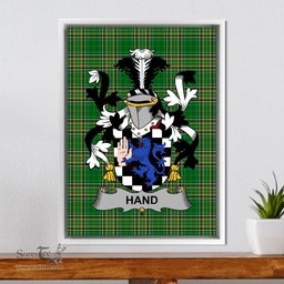 Irish Handcock Coat of Arms Family Crest Ireland Framed Canvas Print Irish National Tartan