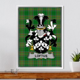 Irish Loftus Coat of Arms Family Crest Ireland Framed Canvas Print Irish National Tartan