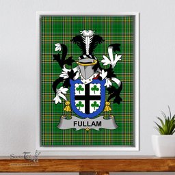 Irish Fullam Coat of Arms Family Crest Ireland Framed Canvas Print Irish National Tartan