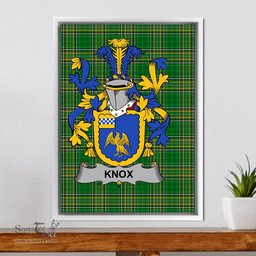 Irish Knox Coat of Arms Family Crest Ireland Framed Canvas Print Irish National Tartan