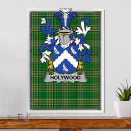 Irish Holywood Coat of Arms Family Crest Ireland Framed Canvas Print Irish National Tartan
