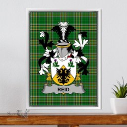 Irish Reid Coat of Arms Family Crest Ireland Framed Canvas Print Irish National Tartan