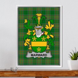 Irish Marward Coat of Arms Family Crest Ireland Framed Canvas Print Irish National Tartan