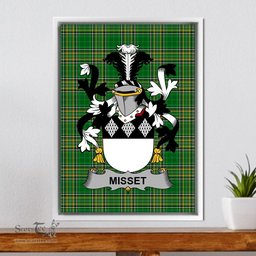 Irish Misset Coat of Arms Family Crest Ireland Framed Canvas Print Irish National Tartan