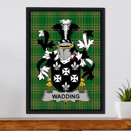 Irish Wadding Coat of Arms Family Crest Ireland Framed Canvas Print Irish National Tartan