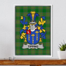 Irish Tipping Coat of Arms Family Crest Ireland Framed Canvas Print Irish National Tartan