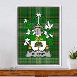 Irish Murphy (Wexford) Coat of Arms Family Crest Ireland Framed Canvas Print Irish National Tartan