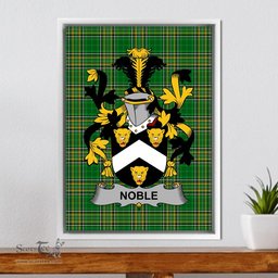 Irish Noble Coat of Arms Family Crest Ireland Framed Canvas Print Irish National Tartan