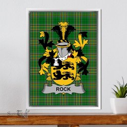 Irish Rock Coat of Arms Family Crest Ireland Framed Canvas Print Irish National Tartan