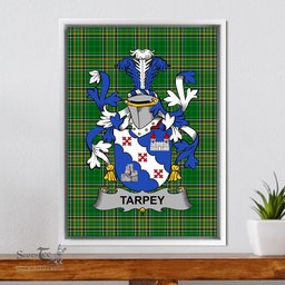 Irish Tarpey Coat of Arms Family Crest Ireland Framed Canvas Print Irish National Tartan
