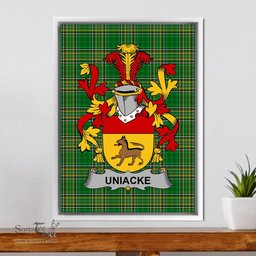 Irish Uniacke Coat of Arms Family Crest Ireland Framed Canvas Print Irish National Tartan