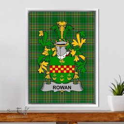 Irish Rowan Coat of Arms Family Crest Ireland Framed Canvas Print Irish National Tartan