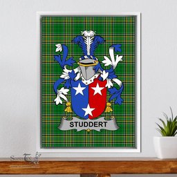 Irish Studdert Coat of Arms Family Crest Ireland Framed Canvas Print Irish National Tartan