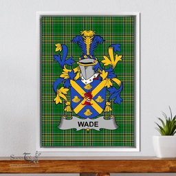 Irish Wade Coat of Arms Family Crest Ireland Framed Canvas Print Irish National Tartan