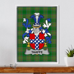 Irish Taaffe Coat of Arms Family Crest Ireland Framed Canvas Print Irish National Tartan