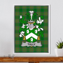 Irish Tuly or McAtilla Coat of Arms Family Crest Ireland Framed Canvas Print Irish National Tartan