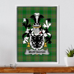 Irish Murtaugh Coat of Arms Family Crest Ireland Framed Canvas Print Irish National Tartan