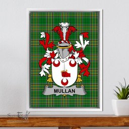 Irish Mullan Coat of Arms Family Crest Ireland Framed Canvas Print Irish National Tartan