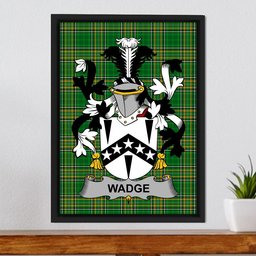 Irish Wadge Coat of Arms Family Crest Ireland Framed Canvas Print Irish National Tartan