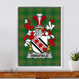 Irish Wingfield Coat of Arms Family Crest Ireland Framed Canvas Print Irish National Tartan