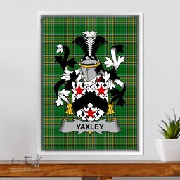 Irish Yaxley Coat of Arms Family Crest Ireland Framed Canvas Print Irish National Tartan