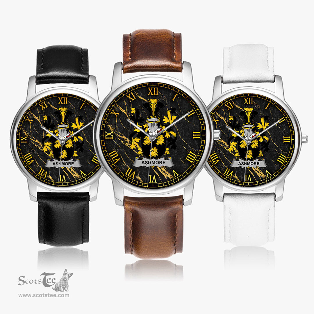 Irish Ashmore Irish Coat of Arms Irish Watch Leather Strap Classic Quartz Watch