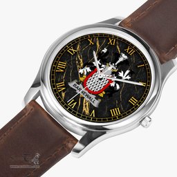 Irish Barnewall Irish Coat of Arms Irish Watch Leather Strap Classic Quartz Watch